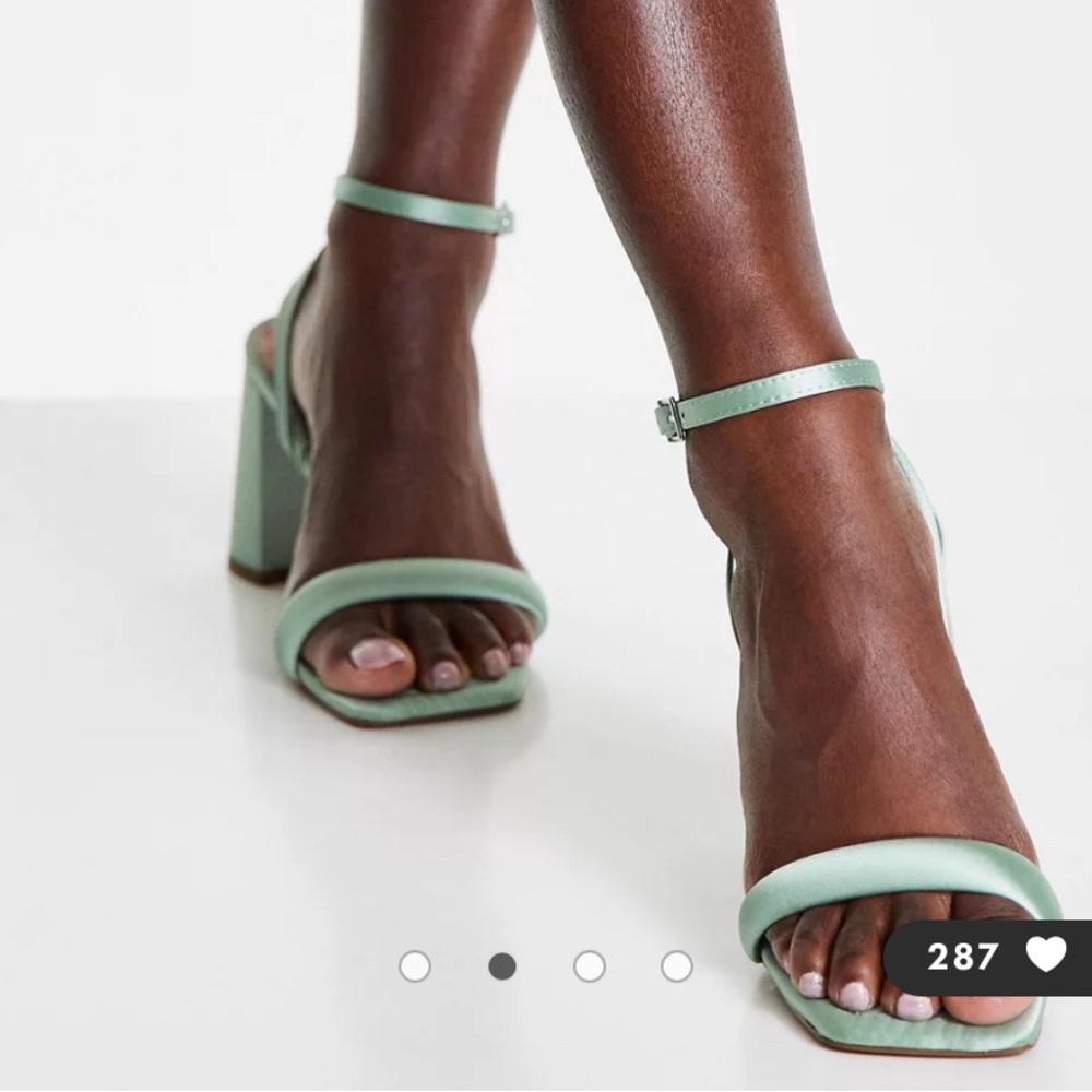 New ASOS DESIGN Hilton barely there block heeled sandals women size 8 - Picture 3 of 11